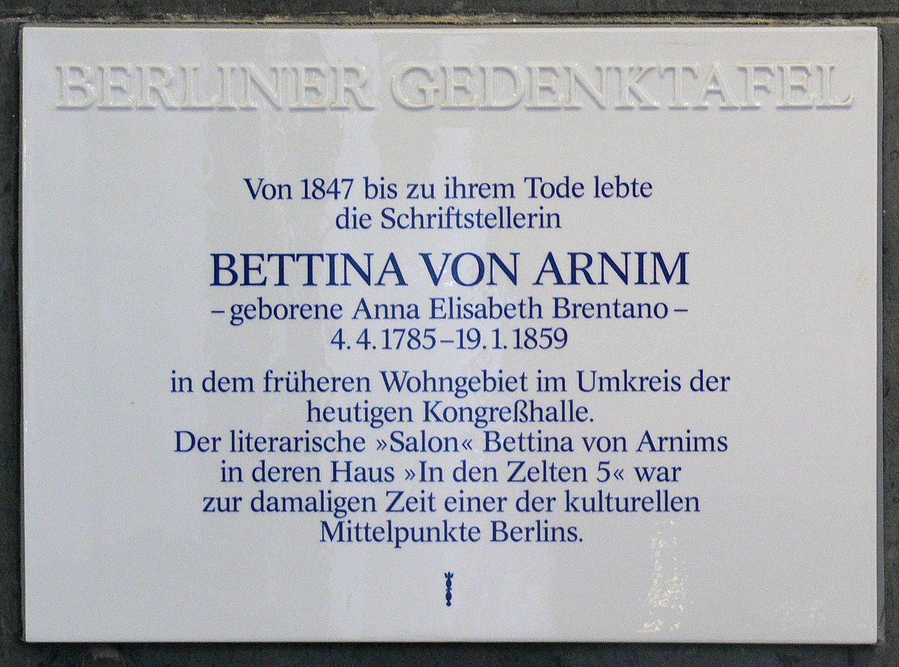 Bild Bettina von Arnim Gedenktafel Berlin