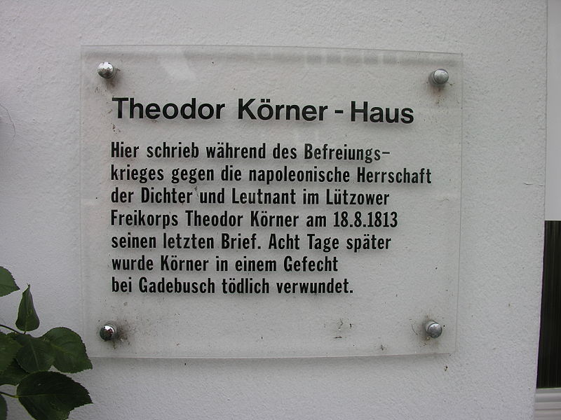 Bild Körner Gedenktafel Ratzeburg