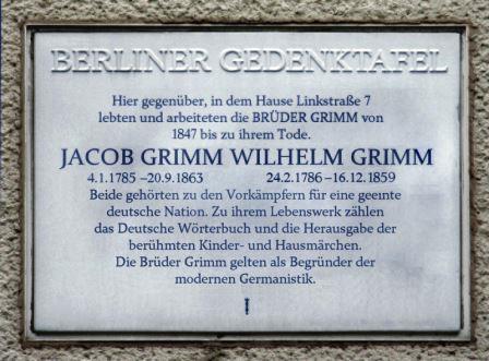 Bild Gedenktafel Brüder Grimm Berlin