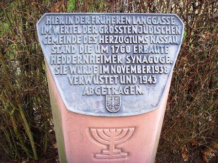 Bild Synagogen Gedenkstein Frankfurt am Main Heddernheim